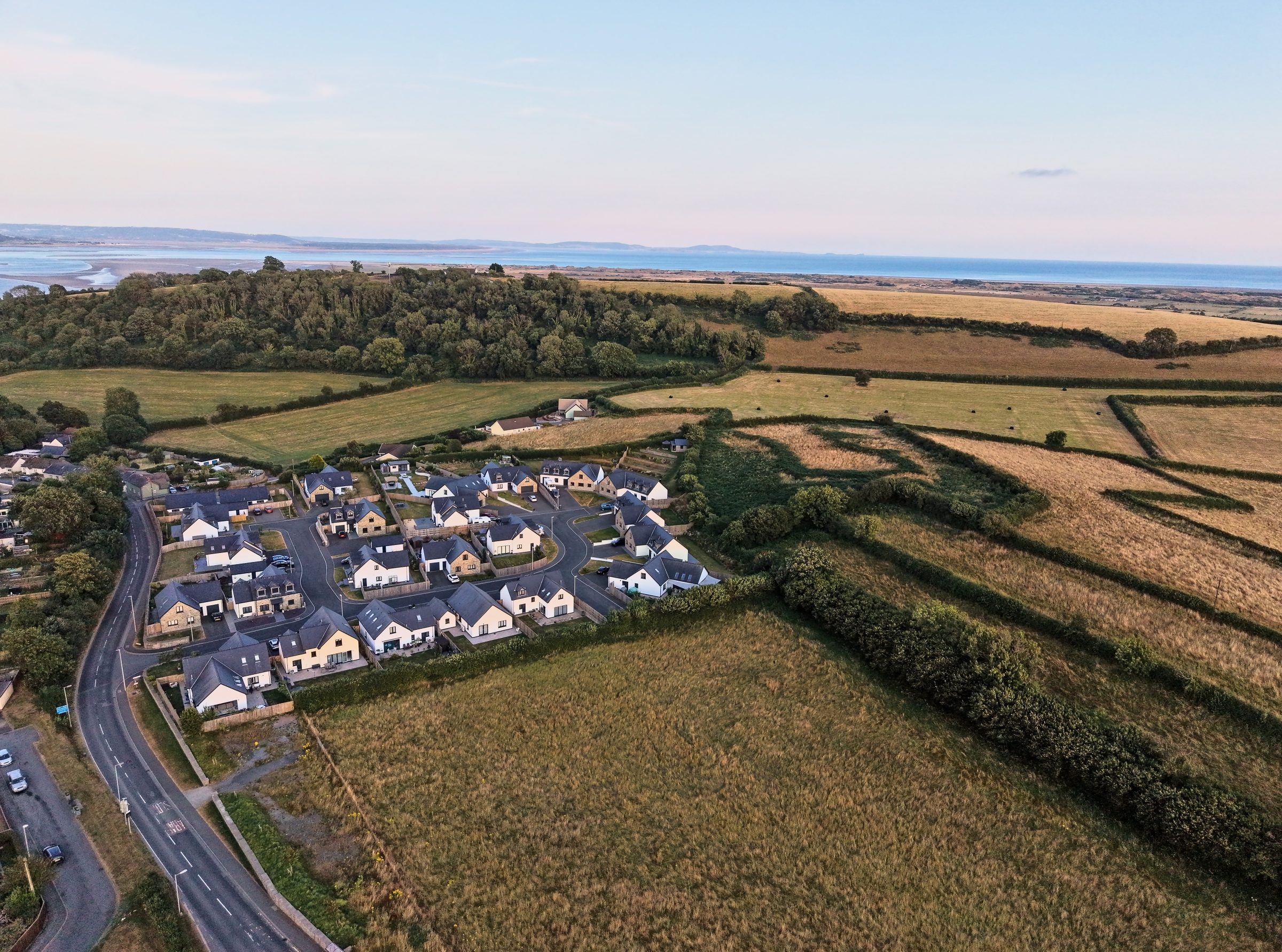 Laugharne and the Carmarthenshire coast beyond, from the air